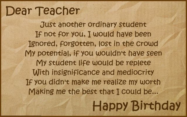 Birthday Wishes For Teacher Female