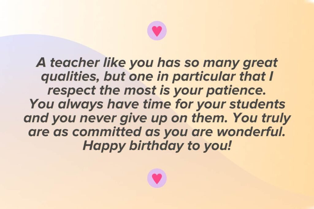 Heartfelt Birthday Wishes for Teacher in English